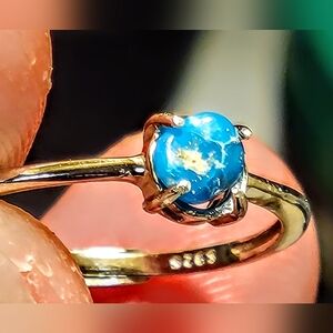 Natural Sleeping Beauty Blue Turquoise 925 Sterling silver turquoise ring